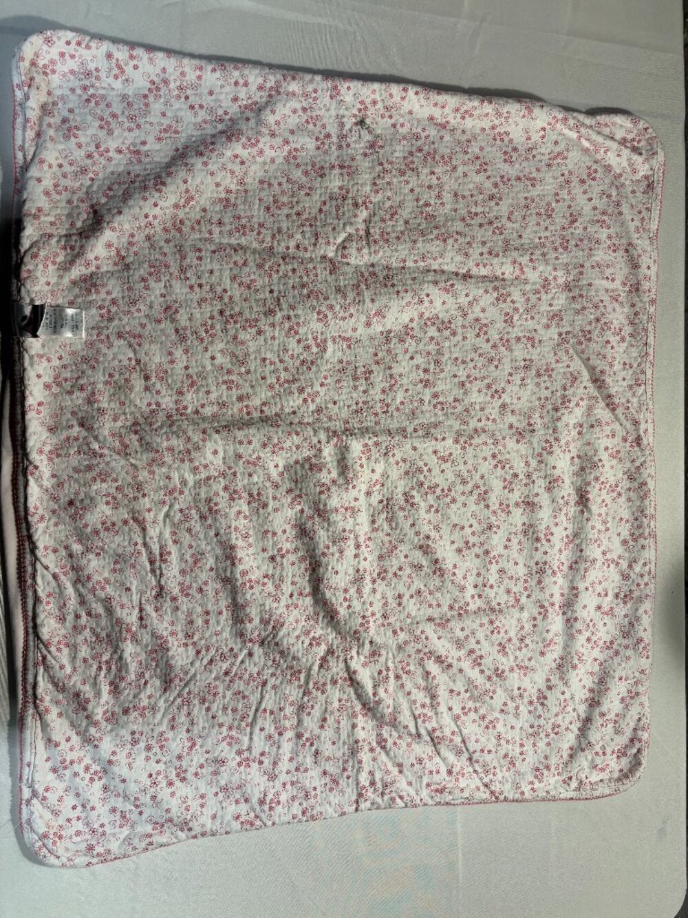 Infant Baby Maternity Vintage Absorba Red Flowers Reversible Cotton Baby Blanket